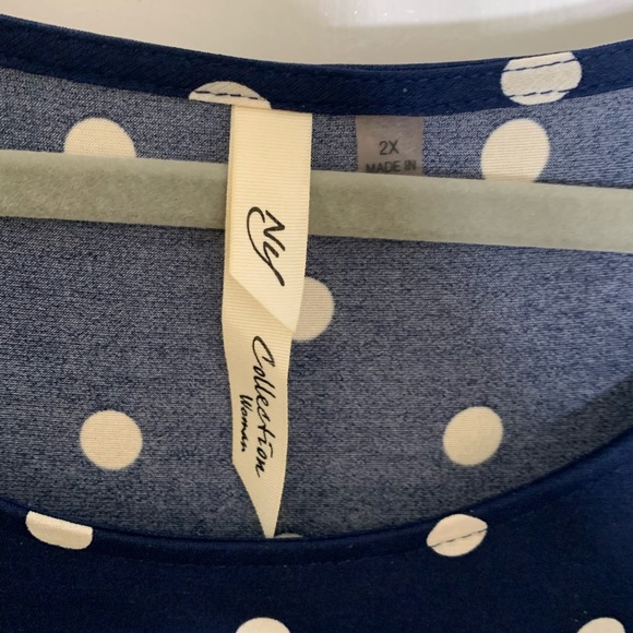 Cold Shoulder Navy Polka Dot Dress - Picture 4 of 4